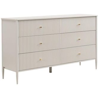 Vente-Unique Com&ograve; 6 cassetti - MDF - Beige e dorato - CALITARO