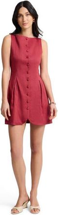 Onia Boatneck Button Front Dress in Crimson at Nordstrom, Size 10