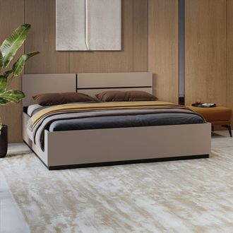 Petits Meubles Box cama 160x200 con somier taupe paneles laminados topo