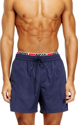 Diesel Mid-length swim shorts with logo print - Swim shorts - Man - Blue