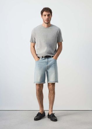 Mango Bermuda denim slim fit azzurro - Uomo - 44 - MANGO MAN