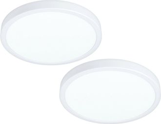 Loops 2 PACK Wall Flush Ceiling Light Colour White Shade White Plastic LED 20W Incl