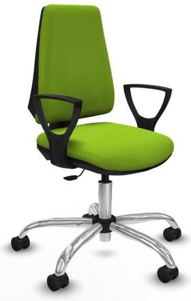 Piqueras y Crespo Elche Cp Similpiel Pistacho Brazos Fijos Base Cromada Ruedas Nailon 65mm