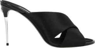 Dolce & Gabbana Satijnen Muiltje - Dames - Muiltjes - Zwart - 37 EU - Satijn - Schoenen