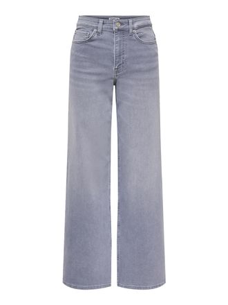 Only High-waist-Jeans ONLY ONLMADISON JOGG HW WIDE DNM, Damen, Gr. 26, L&auml;nge 32, light grau denim, Denim/Jeans, Obermaterial: 100% Baumwolle, unifarben, we