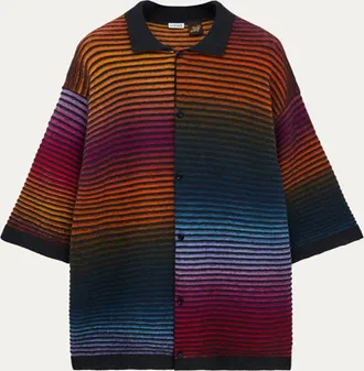 Loewe x Paulas Ibiza Mens Multi-Stripe Knit Shirt