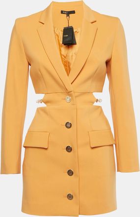 Maje Orange Cotton Embellished Openwork Tailored Dress