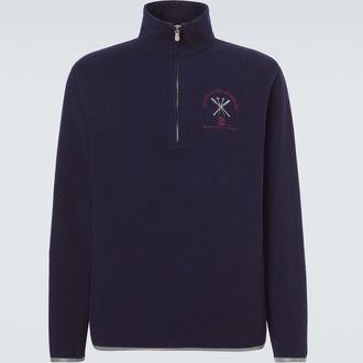 Brunello Cucinelli Felpa in misto cashmere e cotone con zip corta