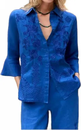 Johnny Was Carmelita Ruffle Sleeve Shirt In Adb