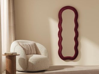 Vente-Unique Specchio organico L. 60 x H. 160 cm in Velluto Bordeaux - LINOA