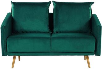 Beliani Sofa 2 Seater MAURA Velvet Emerald Green
