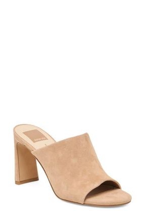 Dolce Vita Shely Block Heel Sandal in Camel Suede at Nordstrom, Size 6.5