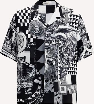Versace Printed silk twill Shirt Male 48
