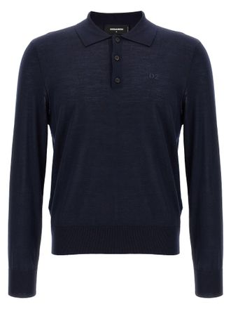Dsquared2 Logo Embroidery Shirt Polo Blue