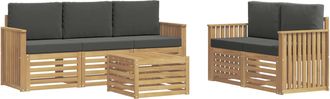 vidaXL Conjunto De Sof&aacute;s De Exterior 6 Uds. Blanco Y Antracita Vidaxl