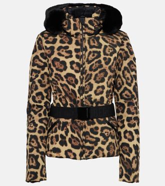 Goldbergh Felis leopard-print down ski jacket