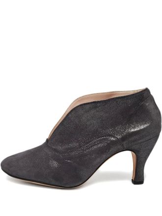 Repetto suede V-cut booties - women - Calf Leather/Calf Leather/Calf Suede - 40 - Grey