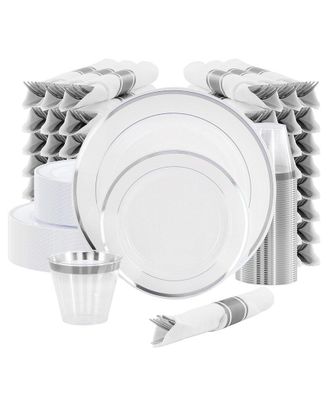 Elama 350pc Disposable Plastic Dinnerware Set