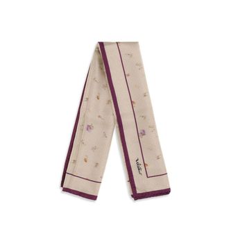 Valentino Garavani Silk Floral-Print Scarf - Beige