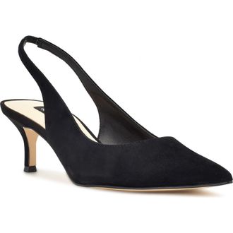 Nine West Nataly Slingback Pointed Toe Pump in Black at Nordstrom, Size 9