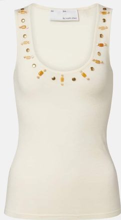 Xu Zhi Tank top in lana con perline
