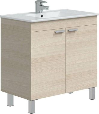 Dmora Bajo el armario Irwin, Mueble de baño, Contenedor de lavabo, Mueble fregadero, 80x45 h80 cm, Roble - Dmora