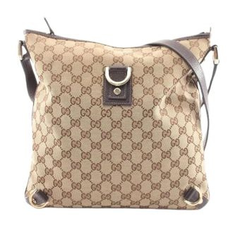 Gucci Pre-owned Abbey GG Canvas Leather Shoulder Bag - Dames - Pre-owned - Beige - Maat: ONE Size Leer