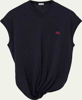 Loewe Draped V-Neck Sweater Vest