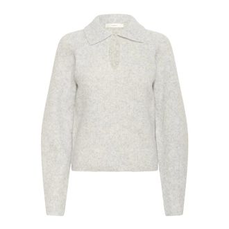 Inwear Truien & Vesten, Dames, Grijs, XS, Leer, Rondgebreide trui