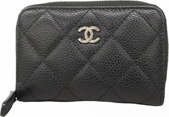 Chanel Black Grained Calfskin Coin Purse/Coin Case (Pre-Owned)