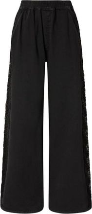 Pinko Wijde Pijpen Broek - Dames - Wijde Broeken - Zwart - XS - Broeken