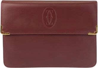 Cartier Pre-owned Clutches, male, Red, Size: ONE SIZE Pre-owned Must Line Leather Clutch Bag