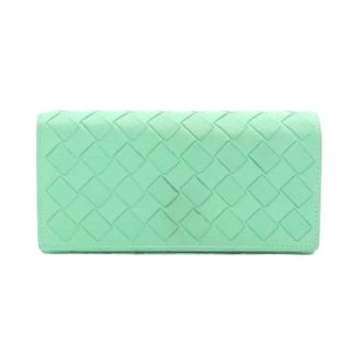 Bottega Veneta Pre-owned Wallets, female, Green, Size: ONE SIZE Pre-owned Intrecciato Leather Long Bifold Wallet