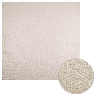 Berkfield Home Rug ZIZUR Cream 240x240 cm Jute Look Indoor & Outdoor | Size: Medium