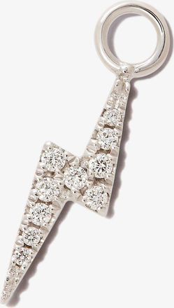 Maria Tash 18K White Gold Lightning Bolt Diamond Charm - Womens - Diamond/18kt White Gold