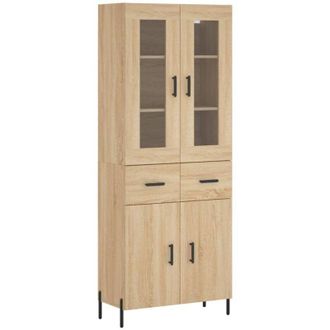 vidaXL Highboard Sonoma Oak 69.5x34x180 cm Engineered Wood Vidaxl