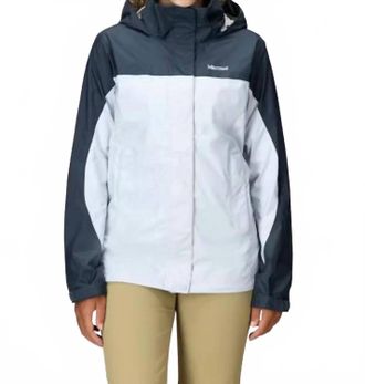 Marmot Womens Precip Eco Rain Jacket In Thunderhead/vapor