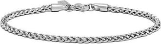 Vincero Mens Wheat Chain Bracelet in Silver at Nordstrom, Size Medium