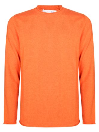 Comme Des Gar&ccedil;ons Ribbed Crew Neck Black Wool Sweater