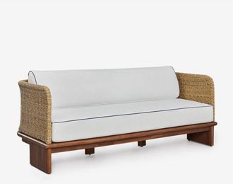 Sklum Sklum - Sofá de 3 plazas en ratán y madera de acacia Famara