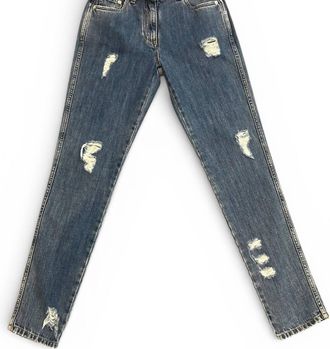 Moschino Womens Distressed Jeans In Blue