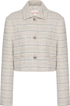 Valentino Garavani Delicate tweed jacket - women - Cotton/Polyester/Viscose/Polyamide/Cupro - 44 - Neutrals