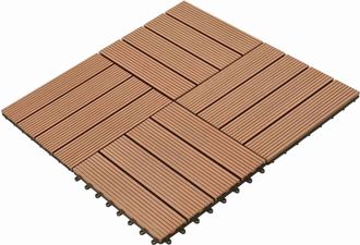 vidaXL Tile De Decking 22 Uds. Marr&oacute;n 30 X 30 Cm Wpc Vidaxl
