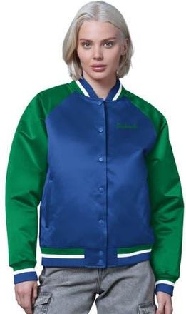 Starter Womens Starter Royal/Green Seattle Seahawks Satin Full-Snap Vintage Varsity Jacket at Nordstrom, Size Xx-Large