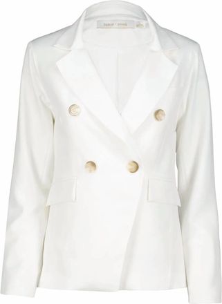 Bishop + Young Womens Classic Double Breasted Blazer In Salt