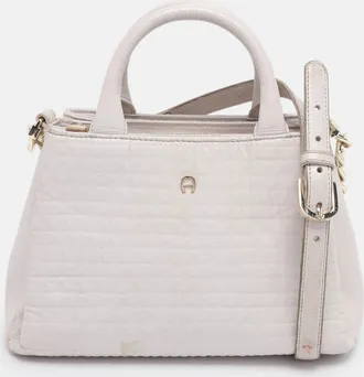 Aigner Off-White Leather Olivia Tote