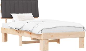 vidaXL Estructura De Cama Con Cabecera Tapizada Gris Oscuro Vidaxl