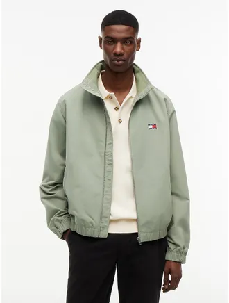 Tommy Hilfiger Mens Tommy Jeans Water-Repellent Zip Jacket - Spring Olive - L