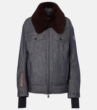 Moncler Piumino Yunque in denim con shearling