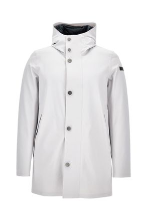 Roberto Ricci Design Waterproof White Parka With Duck Down Padding And Minimalist Design